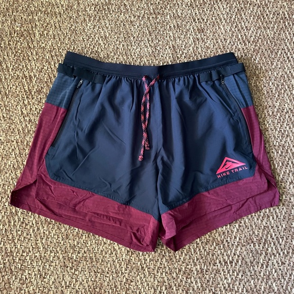 Nike Dri-FIT Flex Stride Trail Shorts Mens Size Large 5'' Black Red DN4480-638 - Picture 1 of 3